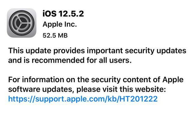 瀍河回族苹果手机维修分享iOS12.5.2发布，建议所有老苹果用户安装 